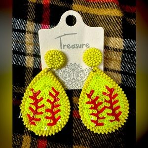 NEW Beaded Softball Earrings